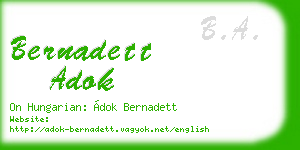 bernadett adok business card